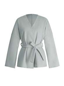 Vaiaye Women's Solid Color Wool Cardigan Coat, Suitable For New Year And Thanksgiving