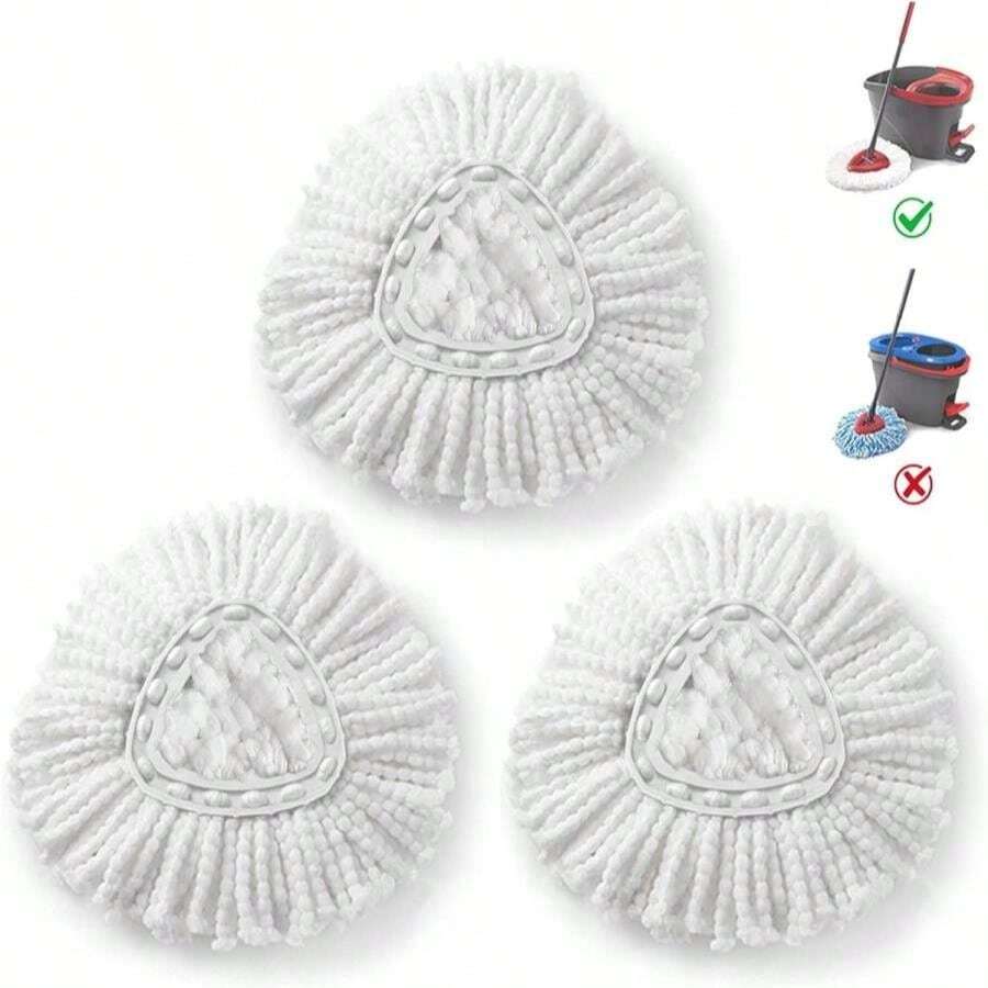 Paquete de 3 cabezales de repuesto de microfibra para el sistema de trapeador giratorio de un solo tanque EasyWrin de O-Ceda, fácil limpieza - ColorC - Ver 1