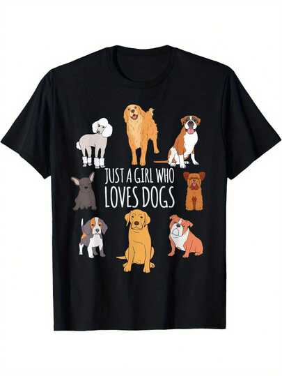 Funny Dog Lover T-Shirt - Cute Dog Photographer Graphic Tee With The Phrase 'Just A Dog Lover' - Soft, Non-See-Through Fabric, Casual Everyday Tee - Perfect Gift For Women And Dog Owners - All-Season Pet Clothing, Dog Tee, Cartoon Design, Comfortable Fit, Eye-Catching Tee, Animal Print Lover, Crew Neck Tee, Breathable Material, Short Sleeve Tee, Animal Print Tee, Pet Lover