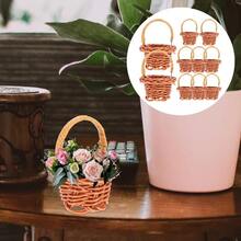AWYYMini Baskets For Crafts: 10 Pcs Dollhouse Basket Mini Woven Basket Rattan Picnic Baskets With Handles Ature Willow Basket For Dollhouse Landscape Photography Props - 1.18 X 1.18 X 2.36inch - Coffee - View 7