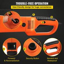 Enhebrador de tubos eléctrico, máquina de roscado de tubos de 2300 W con 6 troqueles de 1/2"-2", máquina de roscado de tubos de mano de 110 V con motor de cobre, kit de roscado de tubos eléctrico portátil con estuche de transporte - Naranja - Ver 5