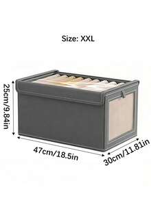 Large-Capacity Storage Basket: A Sturdy And Durable Fabric Storage Box, Suitable For Clothing Organization. It Is Equipped With A Transparent Observation Window And A Foldable Design For Easy Storage. Available In Beige And Gray, It Is A Clothing Organizer, Storage Box, Foldable Storage Box, And Viewing Window Storage Box. It Is A Great Helper For Clothes - Multicolor - View 13