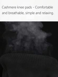 1 Pair Knee Pads, Polyester Fiber Thermal Lined Thick, Extended Strap Anti-Slip, Knitted Fabric, Suitable For Men And Women, Daily Warmth, Autumn/Winter Knee Warmer