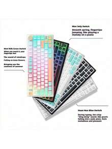 Lenovo The Xiaoxin K5 Wired Mechanical Keyboard Features A Gasket Design, Full Hot-Swappable Keys, A 79-Key Layout, And Tunneling Mechanical Switches, Making It Suitable For Both Gaming And Office Use. - Creamy Mint - View 6