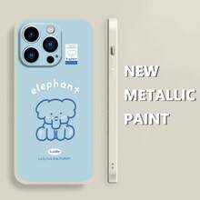 Sitting Elephant TPU New Phone Case For Women, Compatible With IPhone 11 12mini/13/14/15/16/17 Air Apple Series, Fashionable Cute Aesthetic For Girls, For IPhone X/XS/XR/XSMAX, Ins Simple Artistic Couple Women's Protective Soft Case, Suitable For Four Seasons Gift - Trộn màu 1 - Xem 4
