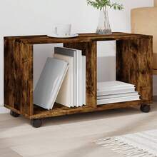Armoire roulante vidaXL, chêne fumé, 72 x 33 x 42,5 cm, matériau à base de bois - Tabac - Voir 10