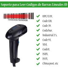 Escáner de Codigo de Barras, Lector Códigos de Barras Compatible USB, 1D Escáner de Código de Barras, Scanner Código de Barras con Soporte, para Tiendas, Supermercados, Almacenes, Restaurantes, et - 1 - Ver 6