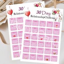 30-Day Couples Challenge Game Cards, Fun Relationship Activity, 30-Day Love Challenge, Date Night Ideas, Valentine's Day Gift, Romantic Gift For Him And Her, Couples Planner Game Cards, Holiday Countdown Calendar Cards - Multicolor Valentine's Day Countdown Calendar - View 7