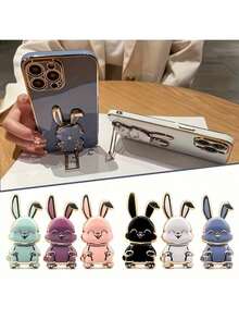 兔子手机支架，返校季手机壳支架，推拉式五金杆，桌面懒人兔子支架 - 彩色 - 查看 1