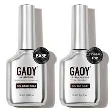 GAOY Crystal Glossy Gel Top And Base Coat Set, 16ml 2 Pcs High-Gloss Top Coat And No Wipe Foundation Combination For UV Light Gel Nail Polish - MàuC - Xem 1