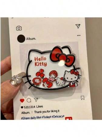 Sanrio Hello Kitty Cartoon Portable Phone Stand Sticker Adorable Cute Character Phone Holder Patch Lightweight Reusable Self Adhesive Phone Mount Decorative Cartoon Phone Accessory Portable Device Stand Sticker For Smartphones Tablets Convenient Handheld Phone Stand Decorative Sticker For Daily Use And Decoration