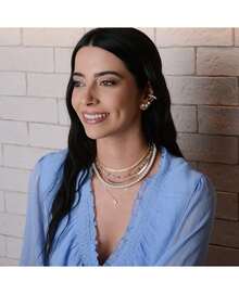 Piuka CHOKER ATENA OLHO GREGO PÉROLAS FOLHEADA A OURO 18K - Dourado - Visão 6
