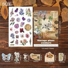 347Pcs Journaling Stickers And 20 Sheets Scrapbook Paper, Vintage ScrapbooFKing Kit, Plant Flower Butterfly Background Ephemera For Junk Journal Supplies, Planners, Bujo, Collage Art,38SheetsVintageStickerFSandssPaperKit - 38張復古貼紙和紙張套裝 - 查看 6