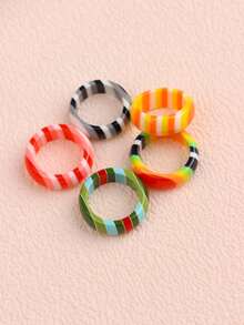 Gói 10 chiếc nhẫn nhựa hình ếch hoạt hình dễ thương cho bé trai và bé gái, phụ kiện trong suốt nhiều màu sắc, kiểu dáng ngẫu nhiên, đa năng để đeo hàng ngày, tiệc tùng, quà tặng - 10 vòng nhựa sọc động vật hỗn hợp - Xem 7