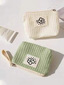 可爱迷你卡通设计零钱包，便携式口红/化妆品包，耳机和线缆收纳包，非常适合海滩度假、浴室收纳、卧室整理，大容量