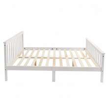 Solid Wood Double Bed (140 X 200 Cm) With Slatted Base, In Pine, White, For Adults, Children And Teenagers. - White + Solid Wood - View 9