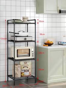 1pc Metal Adjustable Shelving Unit, Bathroom Storage Rack, Freestanding Multi-Tier Organizer Shelf, Suitable For Bathroom, Kitchen, Office, Study, Living Room, Holiday Gift - Multicolor - View 10