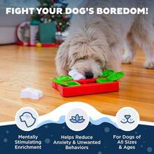 Outward Hound By Nina Ottosson Holiday Dog Brick Treat Puzzle Dog Toy, Level 2 Intermediate, Red, Small,White,HolidayDogBrick(Red - HolidayDogBrick(紅色) - 查看 3