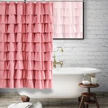 Ruffle Shower Curtain,72-Inches Long,Ruffled Bathroom Curtains For The Farm House,Boho Décor Textured,(Blush Pink,72inch X 72inch),72inchWx72inchL(Packof1),BlushPink - 腮紅粉色 - 查看 3