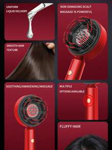 3-Mode Electric Vibrating Scalp Massager Brush, Infrared Light Head Massager For Hair Growth, Scalp Oil Applicator, Anti-Hair Loss Hair Care - Multicolor - View 10