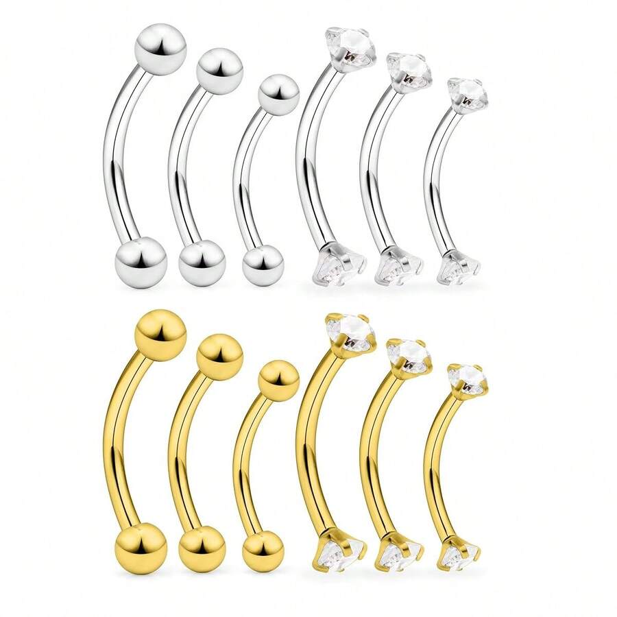 316L Piercing Jewelry Jewelry Eyebrow Ring Hypoallergenic Tongue Ring Daith Earrings Piercing Jewelry Men And Women Curved Barbell Tragus Piercing Jewelry - Multicolor - View 1