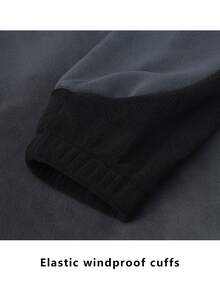 男士户外运动夹克，保暖内衬，休闲套头衫，撞色设计，泰迪绒面料，全拉链，经典柔软针织开衫外套，带大口袋、抽绳腰带和厚绒内衬，冬季外套，街头风，滑雪服