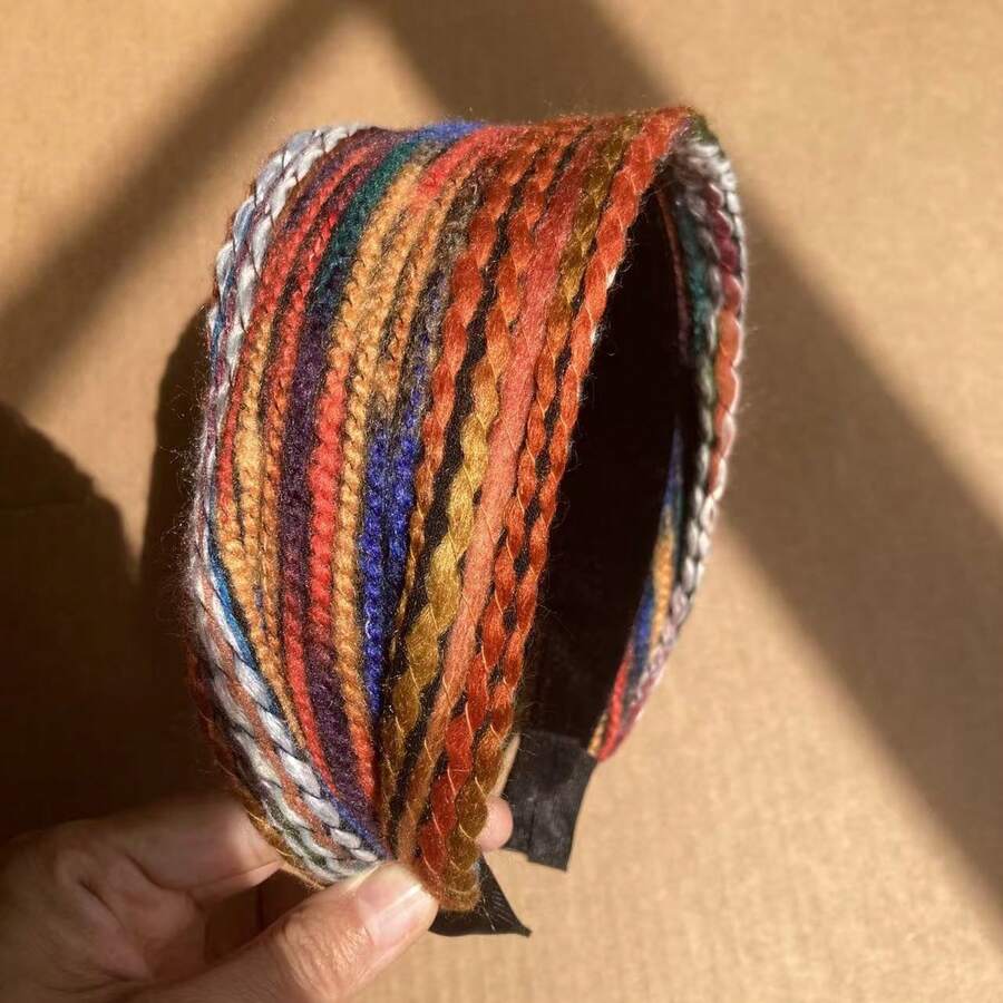 1pc Women's Embroidered Headband, Retro Fashion Headband Striped Casual, Hair Band, Hair Hoop