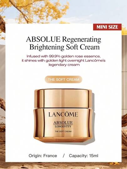 Lancôme ABSOLUE THE SOFT CREAM 15ml MINI SIZE,Smooths The Look Of Fine Lines,Brightening & Revitalizing,Firming The Skin