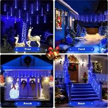 8-Tube USB Powered Meteor Shower Lights, Outdoor Holiday Decoration Icicle Lights, Suitable For Christmas, Halloween, Wedding, Birthday Party Decoration - Applicable For Yard, Garden, Street, Holiday Lighting, Wedding Decoration, Decorative Lighting, Lighting, Waterproof Lights, Multi-Tube String Lights, Home Decor, Event Planning - Multicolor - View 8