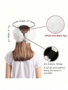 1pc Women Solid Black Fuzzy Headband, Fur Headband,Black Fur Hat,Black Fuzzy Hat,Earwarmer Hairband,Faux Fur Headband,Empty Top Winter Fluffy Hat Winter Outfits,Women Faux Fur Headband Winter Earwarmer Earmuff Ski,Valentine's Day Gifts, New Year Gifts. - Multicolor - View 9