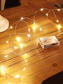 1pc 1/2/3/5/10m Battery Powered Copper Wire String Lights, Indoor/Outdoor Decorative Lights For Bedroom, Room Wall, Wedding Party, Camping Tent, Outdoor Garden - Battery Model - View 6