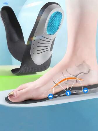 1 Pair Arch Support Sports Insoles, Breathable Outdoor Casual Running Shoes Shock Absorbing Insoles For Men And Women