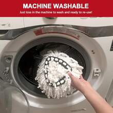 Mop Replacement Heads For O-Ceda Mop Replace Head EasyWrin Spin Mop Heads Replacements, Microfiber Spin Mop Refills, Easy Cleaning Mop Head Replacement (White-3 Mop Heads) - 白色 - 查看 4