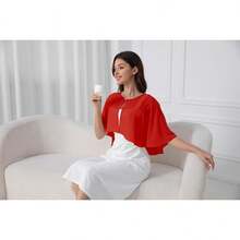 Chiffon Shawl Wraps Shrug For Evening Dress Wedding Cape Cover Up - 紅色 - 查看 5