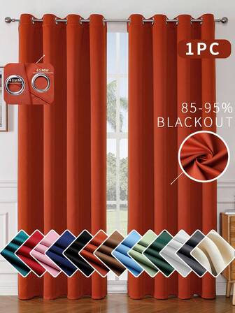 浅蓝色窗帘，配以现代感十足的金属环顶部设计，与明亮的蓝天白云图案相得益彰，营造出清新轻盈的感觉。浅绿色窗帘同样采用金属环顶部设计，与热带海滩和茅草屋的景色完美搭配，带来自然宁静的氛围。鲜艳的橙色窗帘，同样采用金属环设计，与秋日金色树木的景色相得益彰。