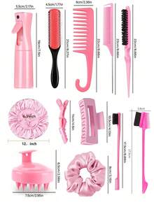 1pc Hair Tool , With Spray Bottle And Sleeping Cap, Curling Brush Set, Nine Rows Of Combs, Wide Teeth With Hook Combs, Tail Combs, Double Headed Combs, Massage Combs, 1 Piece/3 Pieces Of Eight Claw Scrub Hairpins Alligator Hairpins Make Your Hair Easier And Faster To Comb In The Shampoo Day, Suitable For Natural Hair, Pink, Black, Purple Suitable For All Hair Wet And Dry, Hair Dryer, Hair Brush, Barber, Barber Accessories, Hairdressing Equipment, Hairstyle, Hairdressing, Barber, Barber Accessories, Barbershop, Hairdressing Equipment - 彩色 - 查看 8