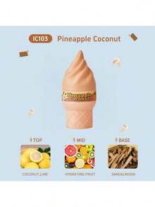 2 Bottles X 100ml/1 Bottle X 100ml Ice Cream Shaped Fragrance, Women's Fragrance, Limited Edition Air Freshener For Indoor & Outdoor, Long-Lasting Scent, Emitting Charming Aroma, Blending Elegant Geneiro Vanilla Coconut Floral Chocolate, Caramel Vanilla Citrus Woody Marine Notes - Other - View 9