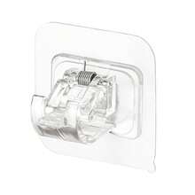 4个/2个透明窗帘杆挂钩，免钻孔粘扣支架，适用于伸缩杆，可调节可重复使用窗帘杆支架，易于安装，适用于家居装饰，黑色，圣诞节/万圣节礼物装饰，派对装饰浴帘挂钩窗帘挂钩 - 無色 - 查看 6