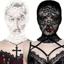 Black And White Lace Elegant FacialLace Mask, Suitable ForCarnival Dress.HalloweenMasks, Ball Veils Valentines