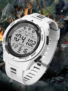 男士户外运动手表，大表盘，LED背光，数字显示，计时功能，日期显示，适合学生、教师、圣诞节、日常佩戴，电子手表，理想礼物 - 彩色 - 查看 14