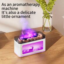 3D Realistic Fireplace Flame Aroma Diffuser, Home Desktop Fragrance Mist Humidifier, 7 Color Essential Oil Aromatherapy Machine - Multicolor - View 5