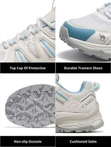 CAMEL CROWN 女士户外徒步鞋，夏季徒步防滑减震休闲透气运动鞋 - 白色/月色 - 查看 4