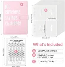 100 Envelopes Money Saving Challenge - A5 Money Saver Budget Binder Book With Cash Envelopes And Numbers, 100-Days Of Easy And Funny Ways To Save $5,000 Cash Envelope Challenge Binde - Multicolor - View 2