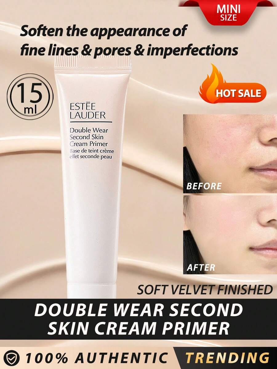 Estée Lauder Estee Lauder [Mini] Double Wear Second Skin Cream Primer 15ml / Soft Velvet Finished / Soften The Appearance Of Fine Dry Lines, Pores And Imperfections / This New Smoothing Polymer Is A Clear, Flexible Layer That Enhances Smoothness And Affinity To Skin - New - 15ml - View 1