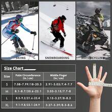 Achiou - Guantes de esquí de nieve para invierno, cálido, 3M, impermeable, visualización táctil para hombres y mujeres - naranja/fiesta de bloques - Ver 6