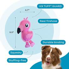 Outward Hound Fire Biterz Flamingo Pl 11ush Firehouse Material Interactive Dog Toy, Small,Small(Packof1),PinkFlamingo - 粉紅火烈鳥 - 查看 4