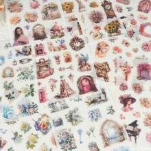 Large 24 Sheets Pre-Cut Scrapbook Sticker Book For Junk Journal Supplies, Washi Journal Stickers For Journaling, Collage Materials, ScrapbooFKing, Planner, Bujo, Arts Craft,AssortedFlowersPortrait - 什錦花卉肖像 - 查看 7