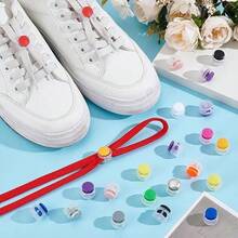 [Free Shipping]10-Piece Pack Of Double-Hole Lanyard Clips, Multi-Color Plastic Spring Rope Locks, Pull Rope Locks, Adjustable Round Rope Stops, Double-Hole Slider Goggle Clip End Plugs, Round Fasteners Suitable For Paracord, Backpacks, Shoelaces. - Multicolor - View 2