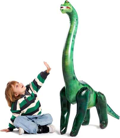 EstiloJOYIN Brachiosaurus Juguete Inflable De Dinosaurio De 51 Pulgadas Para DecoracióN De Fiestas, Regalo De Fiesta De CumpleañOs, Regalo Para NiñOs Y AdultosVersióN Mejorada