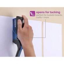 New PaperPro Compact Classic Desktop Stapler 15 Sheet Capacity No Effort One Finger 80% Easier Stapling Blue - Blue - View 6